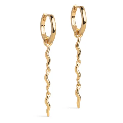 Enamel Hydrus lange Kreole in vergoldetem Sterlingsilber