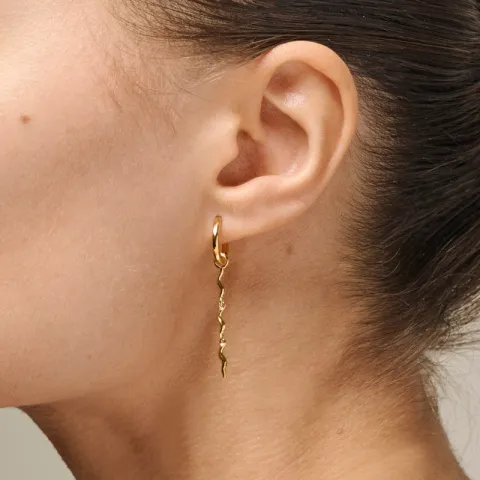 Enamel Hydrus lange Kreole in vergoldetem Sterlingsilber