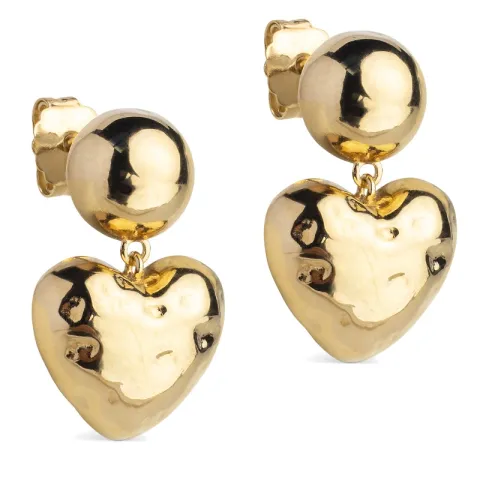 Enamel Poma Heart Herz Ohrringe in vergoldetem Sterlingsilber