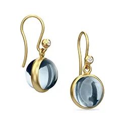 Julie Sandlau HKS181 GD IB CR/CZ PRIME Ohrringe in Silber mit 22 Karat Vergoldung weißem Zirkon blauem Bergkristall