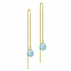 lange Julie Sandlau Evening Dew tropfenförmigen blauem Bergkristall Ohrringe in vergoldetem Sterlingsilber blauem Bergkristall