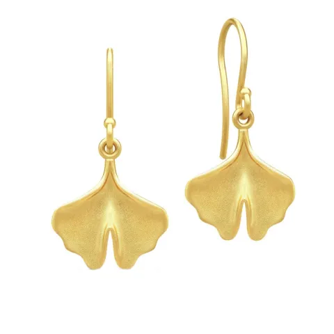 Julie Sandlau Ginkgo Blatt Ohrringe in vergoldetem Sterlingsilber