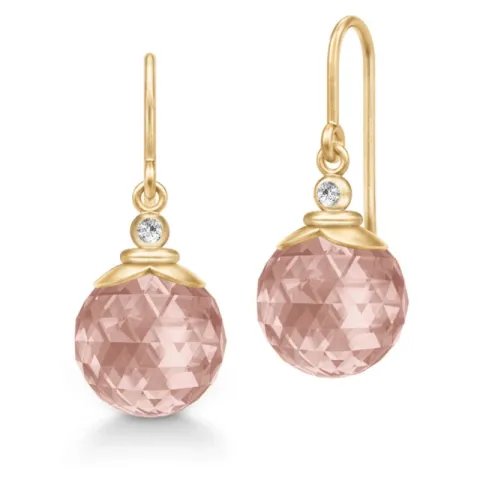 Julie Sandlau Berry hellroten Ohrringe in vergoldetem Sterlingsilber rosa Bergkristall weißem Zirkon