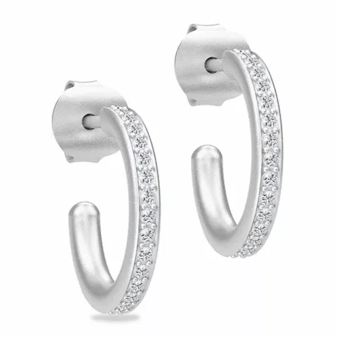 15 mm julie sandlau zirkon ohrringe in satinrhodiniertes sterlingsilber weißem zirkon