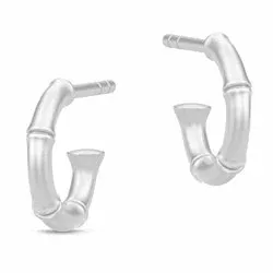 10 mm Julie Sandlau Bamboo Kreole in Satinrhodiniertes Sterlingsilber