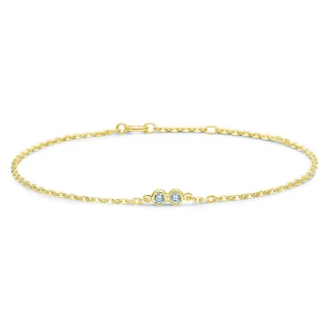 ID Fine IDB001GD Capella Armband in vergoldetem Sterlingsilber weißem Zirkon