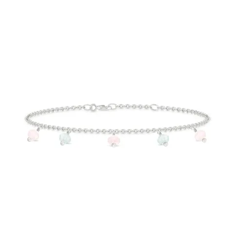 ID Fine IDB013SLBLUE/ROSE Ibiza Armband in Silber altrosa Quarz blauem Aquamarin
