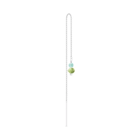 ID Fine IDE023SLGREEN Ibiza 1/2 Paar Ohrringe in Silber grünem Peridot blauem Apatit