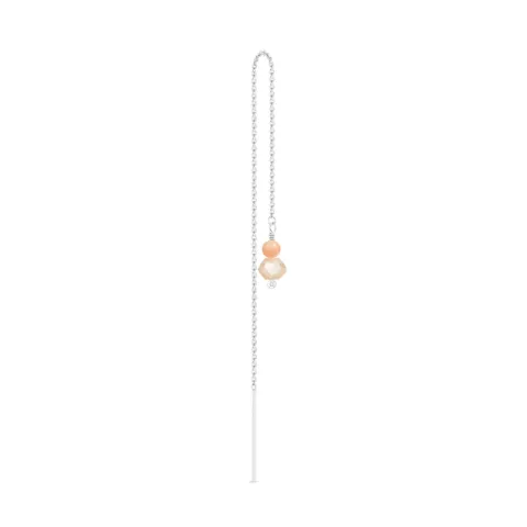ID Fine IDE023SLPINK Ibiza 1/2 Paar Ohrringe in Silber pfirsichfarbenen Mondstein pink Koralle