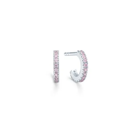 ID Fine IDH009SLPINK Simplicity mini hoops in Silber rosa Zirkon