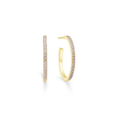 ID Fine IDH010GDPINK Simplicity Reifen in vergoldetem Sterlingsilber rosa Zirkon