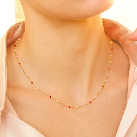 Enamel Lola Rosie Halskette in vergoldetem Sterlingsilber
