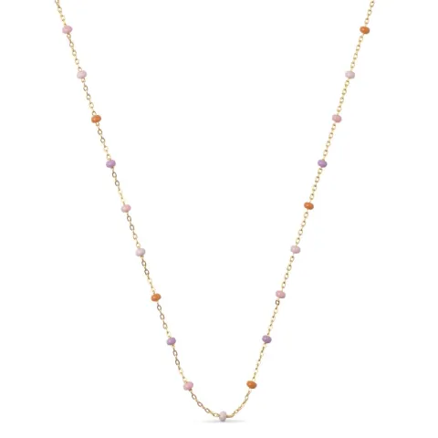 Enamel Lola Blush Halskette in vergoldetem Sterlingsilber fliederfarbenem Emaille