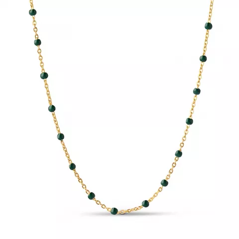 Enamel Lola Petrol Green Halskette in vergoldetem Sterlingsilber grünem Emaille