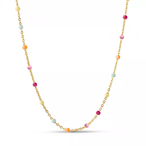 Enamel Lola Rainbow Halskette in vergoldetem Sterlingsilber regenbogenfarbenem Emaille