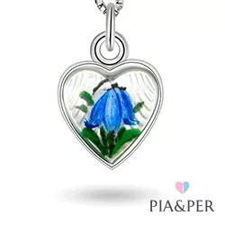 Pia und Per Herz Halskette in Silber mehrfarbigem Emaille