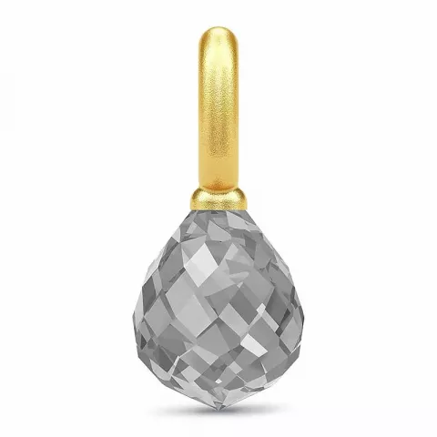 Elegant Julie Sandlau tropfenförmigen Anhänger in vergoldetem Sterlingsilber grauem Bergkristall