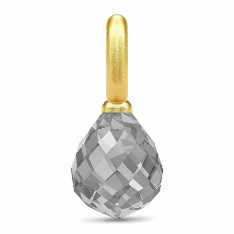 Elegant Julie Sandlau Evening Dew tropfenförmigen Anhänger in vergoldetem Sterlingsilber grauem Bergkristall