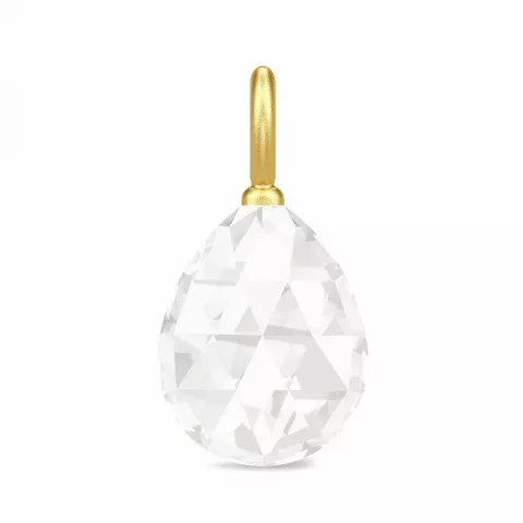 Julie Sandlau tropfenförmigen weißem Bergkristall Anhänger in vergoldetem Sterlingsilber weißem Bergkristall