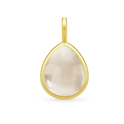 Julie Sandlau Bergkristall Anhänger in vergoldetem Sterlingsilber pfirsichfarbenem Bergkristall