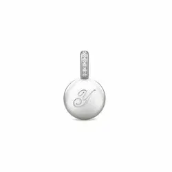 Julie Sandlau ID Anhänger in Satinrhodiniertes Sterlingsilber weißem Zirkon