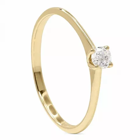 Weißem Diamant Gold Gold Ring in 9 Karat Gold 0,15 ct