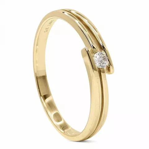 Diamant Gold Ring in 9 Karat Gold 0,05 ct