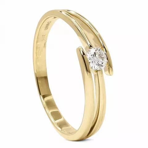 Diamant Gold Goldring in 9 Karat Gold 0,15 ct