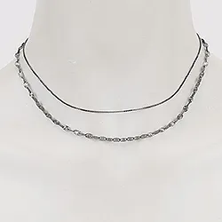 RebekkaRebekka Lyra necklace Halskette in schwarzes rhodiniertes Silber