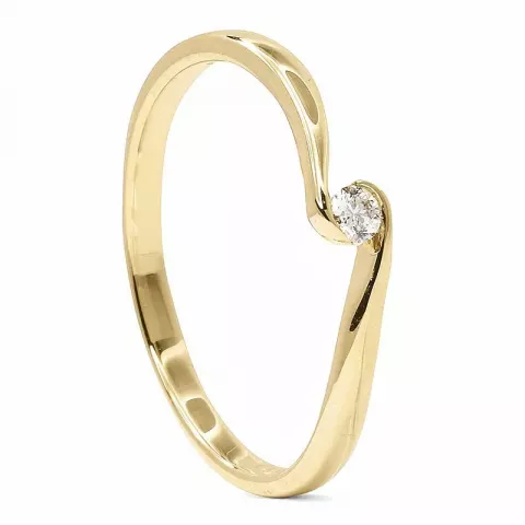 Eng diamant gold ring in 9 karat gold 0,05 ct