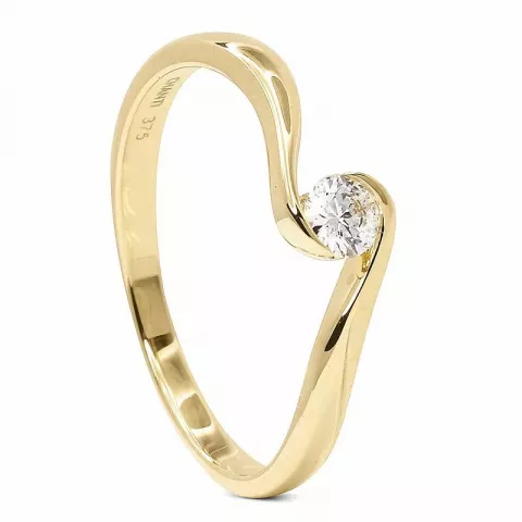 Diamant Gold Ring in 9 Karat Gold 0,15 ct