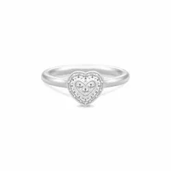 Julie Sandlau Sweetheart Herz weißem Zirkon Ring in Satinrhodiniertes Sterlingsilber weißem Zirkon
