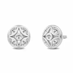 Julie Sandlau Lily Ohrringe in Satinrhodiniertes Sterlingsilber weißem Zirkon