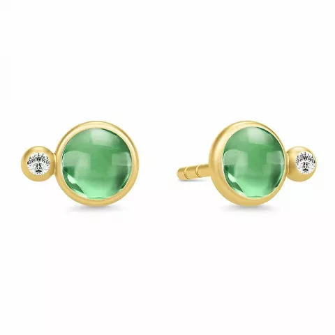 Julie Sandlau grünen Kristalle Ohrringe in vergoldetem Sterlingsilber grünem Bergkristall weißem Zirkon