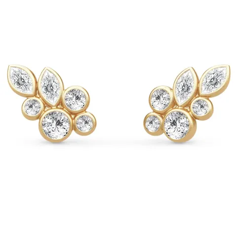 Julie Sandlau White Wisteria Ohrringe in vergoldetem Sterlingsilber weißem Zirkon