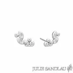 Julie Sandlau Treasure Blume Ohrringe in Satinrhodiniertes Sterlingsilber weißem Zirkon