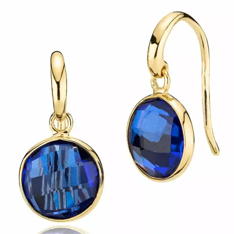 Izabel Camille runden blauem Quarz Ohrringe in vergoldetem Sterlingsilber blauem Quarz