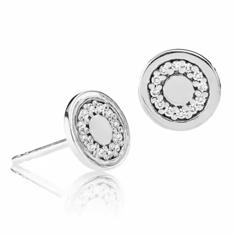 Izabel Camille Circle Line Kreis Ohrringe in Silber weißem Zirkon