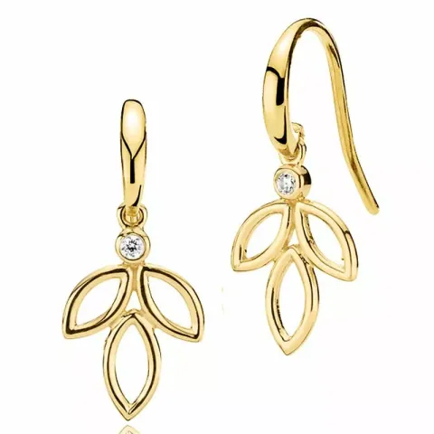 Izabel Camille Blossom Blatt Ohrringe in vergoldetem Sterlingsilber weißem Zirkon
