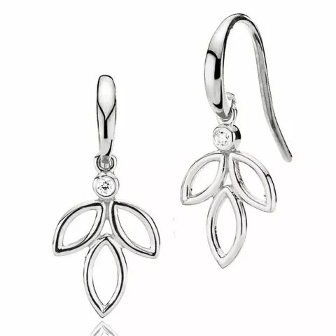 Izabel Camille Blossom Blatt Ohrringe in Silber weißem Zirkon