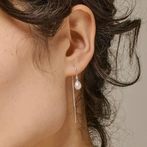 Enamel Eleanor Pearl Perle ketten ohrringe in Silber