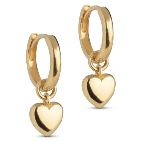 Enamel Amore Herz Kreole in vergoldetem Sterlingsilber