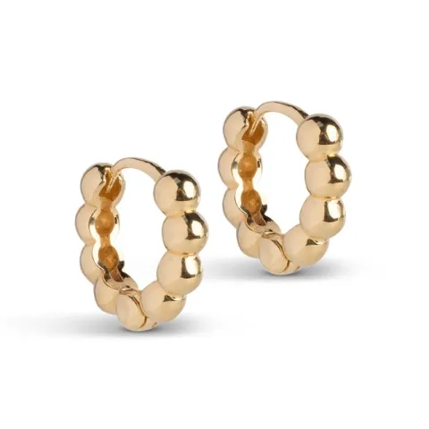 15 mm Enamel Ball Small Kreole in vergoldetem Sterlingsilber