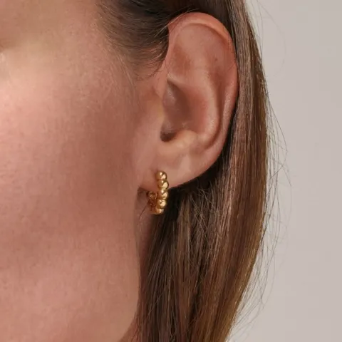 15 mm Enamel Ball Small Kreole in vergoldetem Sterlingsilber