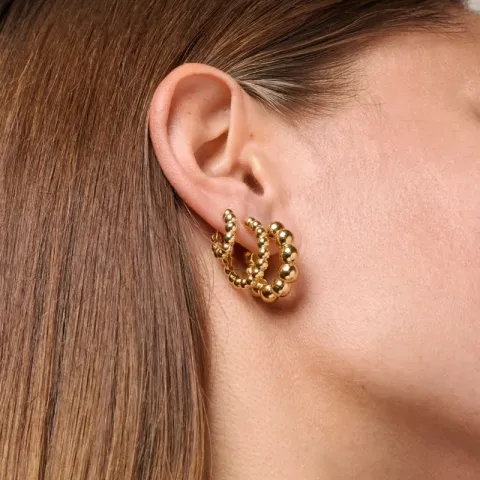 15 mm Enamel Ball Small Kreole in vergoldetem Sterlingsilber