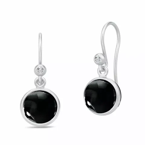Julie Sandlau Primini runden schwarzem Bergkristall Ohrringe in Satinrhodiniertes Sterlingsilber schwarz Bergkristall weißem Zirkon