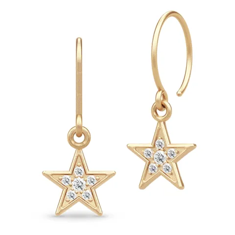 Julie Sandlau Stella Stern Ohrringe in vergoldetem Sterlingsilber weißem Zirkon