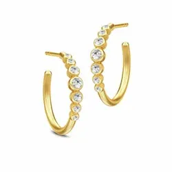 16 mm Julie Sandlau Grace Kreole in vergoldetem Sterlingsilber weißem Zirkon