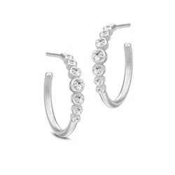 16 mm Julie Sandlau Grace Ohrringe in Satinrhodiniertes Sterlingsilber weißem Zirkon