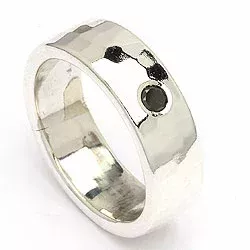 Kollektionsmuster schwarz Diamant Ring aus Silber